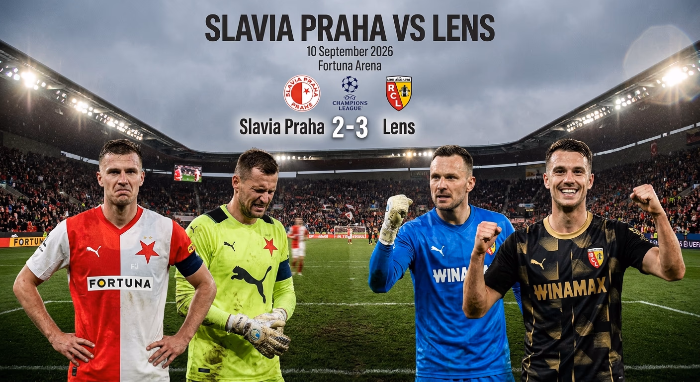 Lens surpreende Slavia com dois gols nos acréscimos em Praga